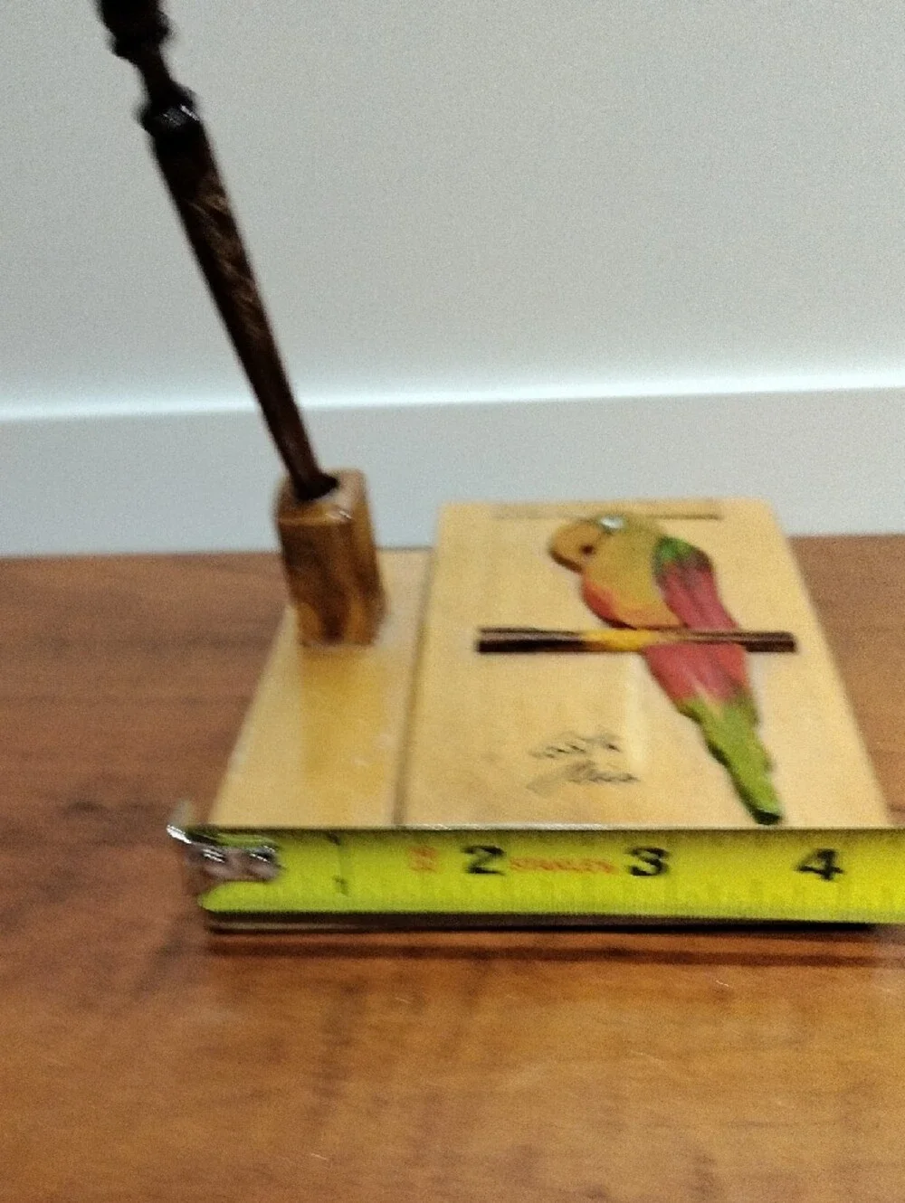 Handmade Wooden Parrot Note Holder & Pen - Made in Costa Rica